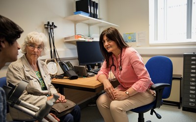 Woman visiting doctor