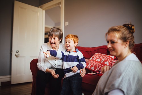 family together at home