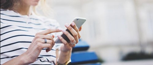 woman using mobile phone app